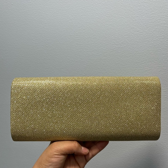 NEW Gold Clutch w/ Detachable Strap - Picture 2 of 5
